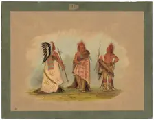 A Pawnee Chief with Two Warriors, 1861/1869. Creator: George Catlin