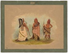 A Pawnee Chief with Two Warriors, 1861/1869. Creator: George Catlin