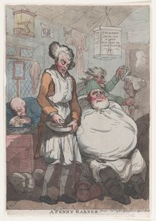 A Penny Barber, 1789., 1789. Creator: Thomas Rowlandson