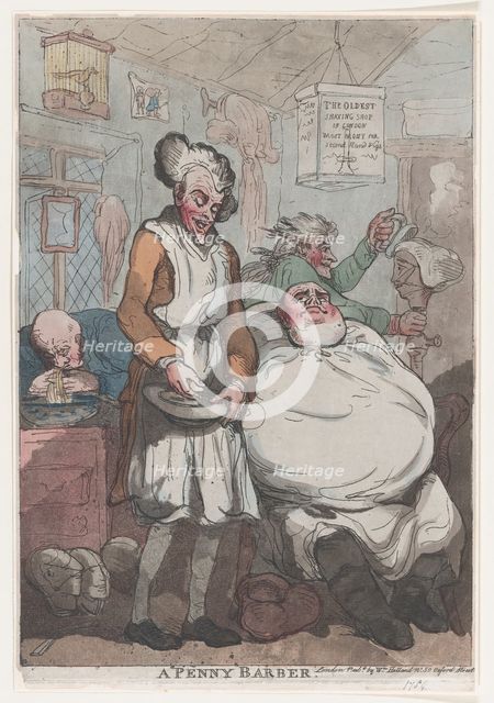 A Penny Barber, 1789., 1789. Creator: Thomas Rowlandson.