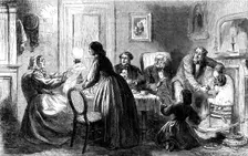 "A Pearl among Women": Lady Dick's commotion - drawn by L. Huard, 1861. Creator: Dalziel Brothers