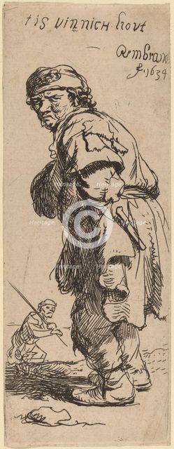 A Peasant Calling Out: "tis vinnich kout" (It's biting cold), 1634. Creator: Rembrandt Harmensz van Rijn.