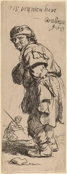 A Peasant Calling Out: "tis vinnich kout" (It's biting cold), 1634. Creator: Rembrandt Harmensz van Rijn