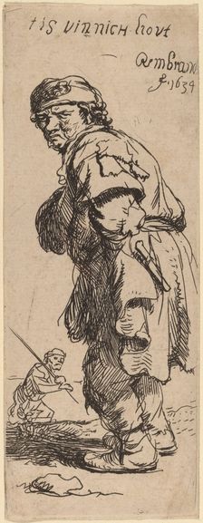 A Peasant Calling Out: "tis vinnich kout" (It's biting cold), 1634. Creator: Rembrandt Harmensz van Rijn