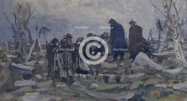A Peasant Funeral. Artist: Tvorozhnikov, Ivan Ivanovich (1848-1919)