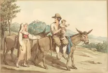 A Peasant Family and Two Donkeys. Creator: Bartolomeo Pinelli