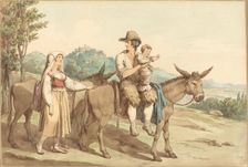 A Peasant Family and Two Donkeys. Creator: Bartolomeo Pinelli
