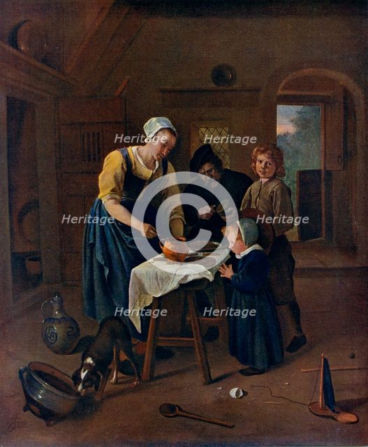 'A Peasant Family at Meal-time ('Grace before Meat')', c1665, (1912).Artist: Jan Steen
