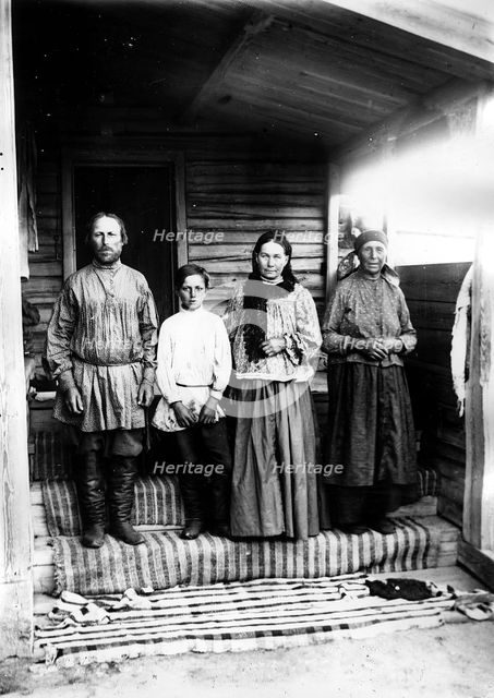 A peasant family from the village of Lovatskaya, Kansky district, 1905. Creator: Unknown.