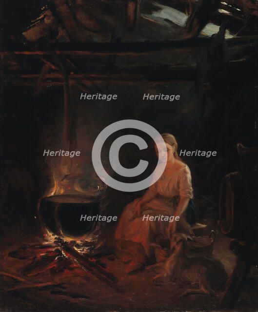 A Peasant Girl by the Pot. Creator: Robert Wilhelm Ekman.