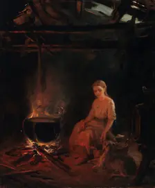A Peasant Girl by the Pot. Creator: Robert Wilhelm Ekman