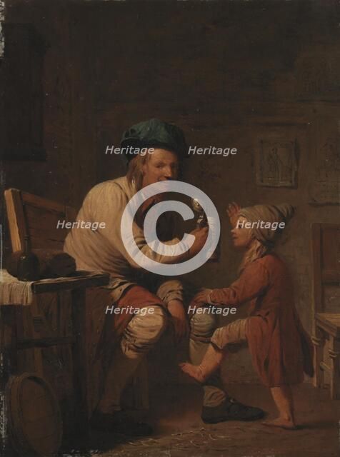 A Peasant Giving his Son Something to Drink, 1781. Creator: Peter Cramer.