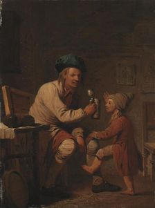 A Peasant Giving his Son Something to Drink, 1781. Creator: Peter Cramer
