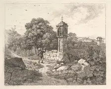 A Peasant Greeting the Statue of Mary, 1817. Creator: Johann Christian Erhard