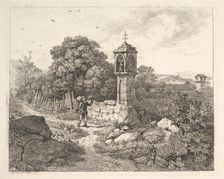 A Peasant Greeting the Statue of Mary, 1817. Creator: Johann Christian Erhard