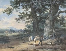 A Peasant Leading his Horse on the Outskirts of a Wood, late 18th-mid 19th century. Creator: Pieter Barbiers