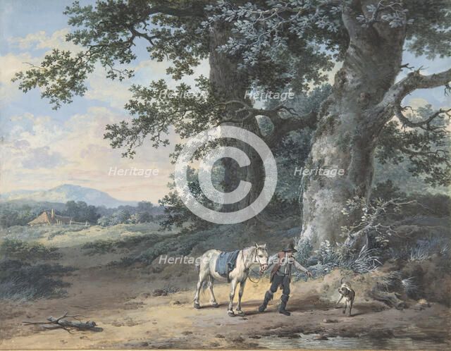 A Peasant Leading his Horse on the Outskirts of a Wood, late 18th-mid 19th century. Creator: Pieter Barbiers.