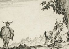 A Peasant Removing his Shoes, c1621. Creator: Jacques Callot