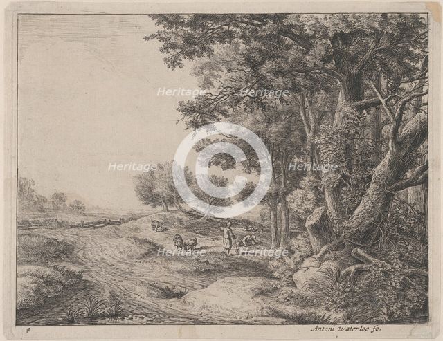 A Peasant with a Shovel, 17th century. Creator: Anthonie Waterloo.