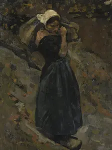 A Peasant Woman carrying a Sack, 1889. Creator: Richard Roland Holst