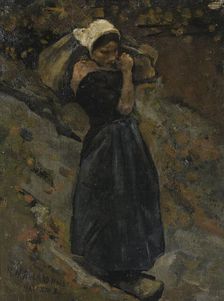A Peasant Woman carrying a Sack, 1889. Creator: Richard Roland Holst