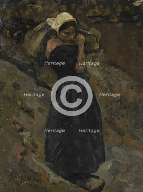 A Peasant Woman carrying a Sack, 1889. Creator: Richard Roland Holst.