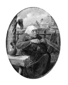 A Peasant Woman Picking Fleas off a Dog, ca. 1626-27. Creator: Adriaen Brouwer