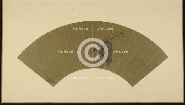 A peddler and a child looking at the moon, Edo period, late 17th-early 18th century. Creator: Hanabusa Itcho.