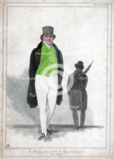 'A Peel-er and a Re-pealer', 1833. Creator: Alfred Ducôte.