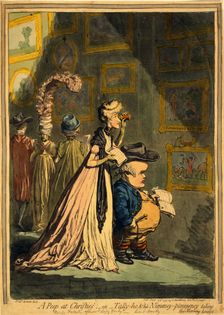 A Peep at Christies or Tally-ho and his Nimeney-Pimmeney taking the Morning Lounge, 1796