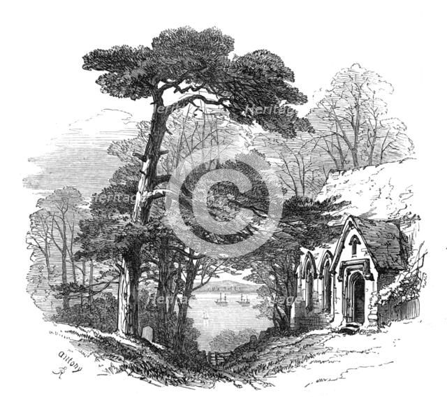 A peep from the churchyard, St. Anthony, Cornwall, 1874. Creator: Unknown.