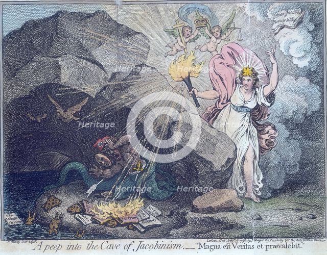 'A peep into the Cave of Jacobinism', 1798. Creator: James Gillray.
