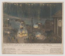 A Perfect Description of the Firework in Covent Garden that was perform'd at the Charge of..., 1809. Creator: Bernard Lens