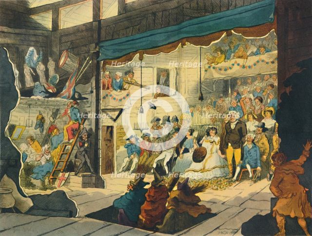 'A Performance at a Country Barn Theatre', c1780s, (1948). Creator: WR Pyne.