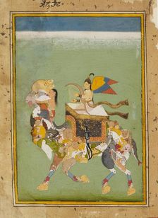 A peri, or fairy, riding a magic camel, c1680