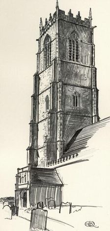 A Perpendicular Church Tower, Winterton, Norfolk (1931). Artist: Charles Henry Bourne Quennell