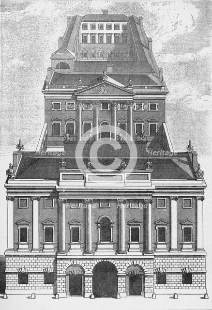 A perspective view of the Bank of England, 1743 (1903). Artist: Robert West.