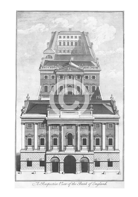 'A Perspective View of the Bank of England.', c1775. Artist: Unknown.