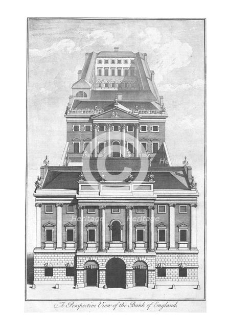 'A Perspective View of the Bank of England.', c1775. Artist: Unknown.