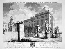 A Perspective View of the Foundling Hospital with Emblematic Figures 1749. Artist: Charles Grignion