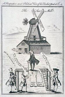 A perspective and political view of the timber-yard at L-e 1769. Artist: Anon