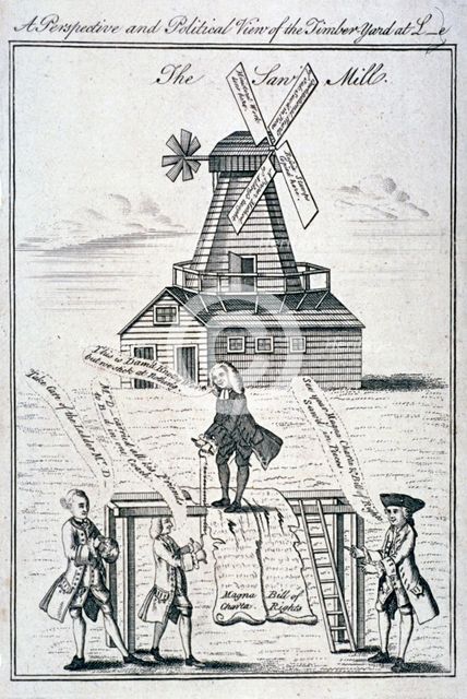 'A perspective and political view of the timber-yard at L-e', 1769. Artist: Anon