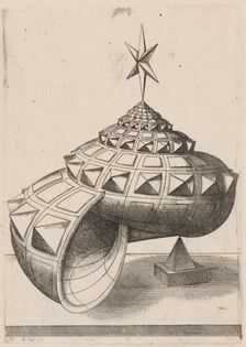 A Perspective of a Faceted Snail Shell Balanced on a Pyramid, 1567. Creator: Mathis Zundt
