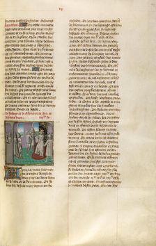 A Petitioner before King Jeroboam; Miroir Historial, about 1475. Creator: Unknown