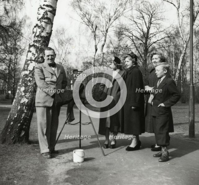 A photographer in a park, Landskrona, Sweden 1952. Creator: Unknown.