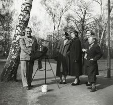 A photographer in a park, Landskrona, Sweden 1952