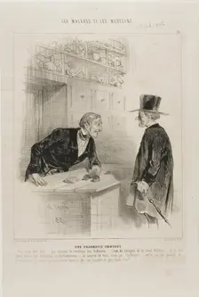 A Pharmacy for Every Need (plate 24), 1843. Creator: Charles Emile Jacque