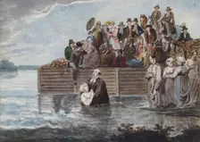 A Philadelphia Anabaptist Immersion during a Storm, 1811-ca. 1813. Creator: Pavel Petrovic Svin'in
