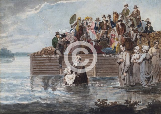 A Philadelphia Anabaptist Immersion during a Storm, 1811-ca. 1813. Creator: Pavel Petrovic Svin'in.