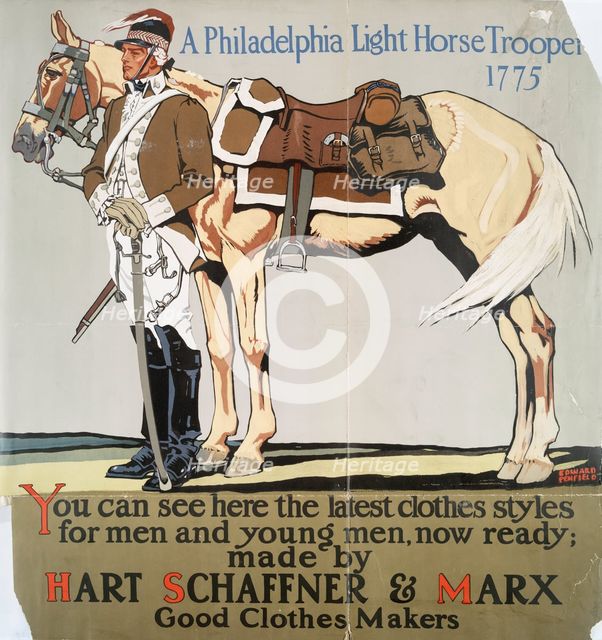 A Philadelphia light horse trooper, 1775, c1890 - 1907. Creator: Edward Penfield.